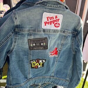 C.C Blue Jean Jacket with Retro Patches
